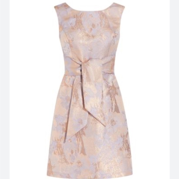 Adrianna Papell Dresses & Skirts - Adrianna Papell Pink and Gold Floral Midi Dress